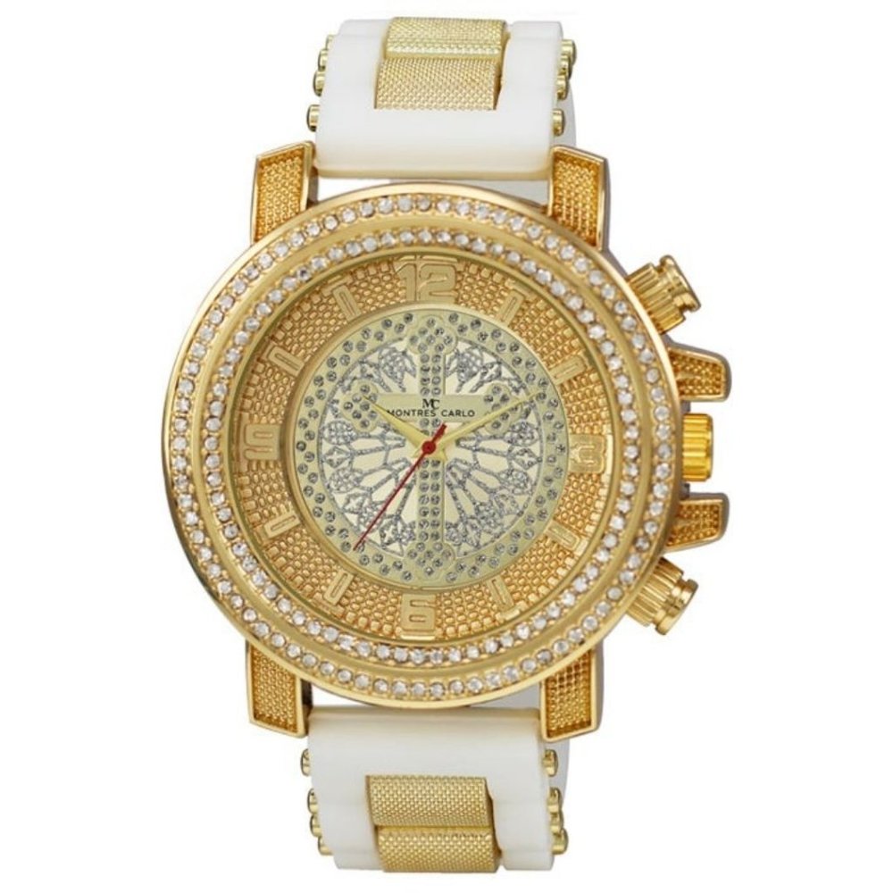 53mm Montres Carlo Rapper Simulate Diamond Clubbing White Luxury Men's Watch